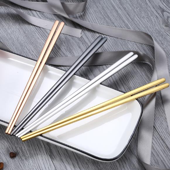 Stainless steel flat chopsticks Dinnerware Suppliers