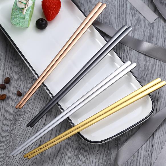 Stainless steel flat chopsticks Dinnerware Suppliers