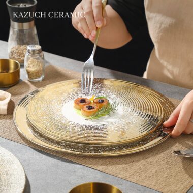 Elegant French-style ceramic dinner plates for home use