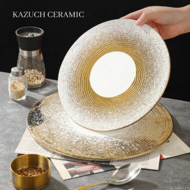 Elegant French-style ceramic dinner plates for home use