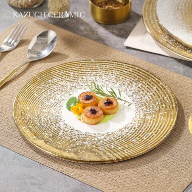 Elegant French-style ceramic dinner plates for home use