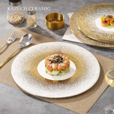 Elegant French-style ceramic dinner plates for home use