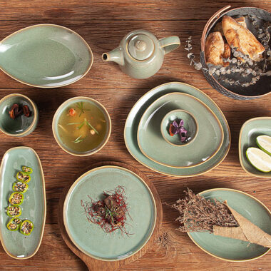 Factory Custom Irregular Green Ceramic Dinner Plates – Wholesale Porcelain Dishes