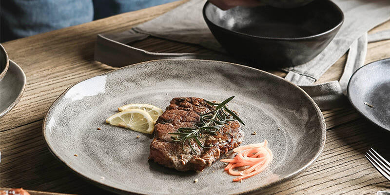 Grey Stoneware Dinnerware Set f