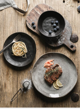 Grey Stoneware Dinnerware Set f