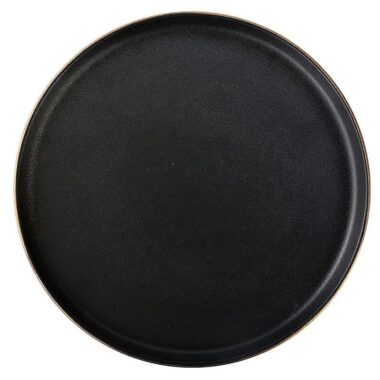 Black dinner plates with gold rim in bulk for restaurants