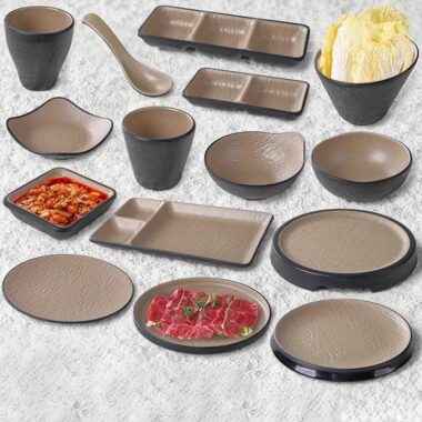  Korean and Japanese Style Melamine Dinnerware Plates and Dishes