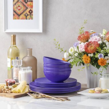Luxury Mandala Purple Melamine Dinnerware 