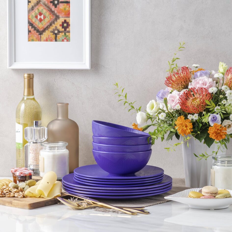 Luxury Mandala Purple Melamine Dinnerware