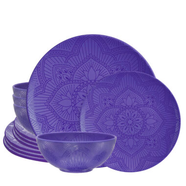 Luxury Mandala Purple Melamine Dinnerware 