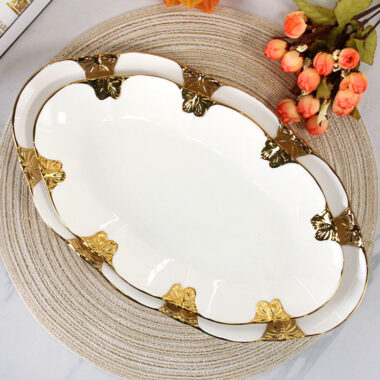 Ceramic Gold Rim Wedding Dinnerware Set