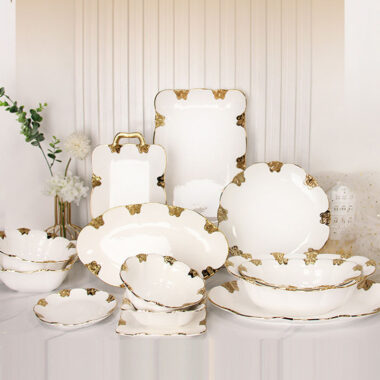 Ceramic Gold Rim Wedding Dinnerware Set