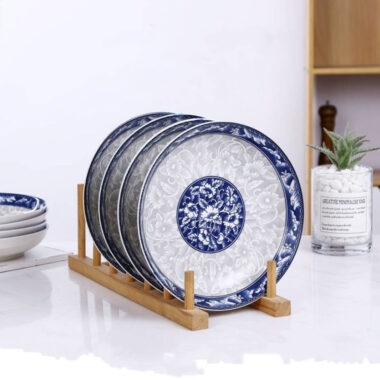 White and Blue Chinese Melamine Dinnerware Plates and Bowls