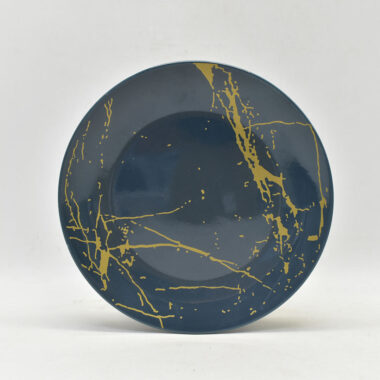 Black Matte Melamine Dinnerware Set – Irregular Plates & Bowls