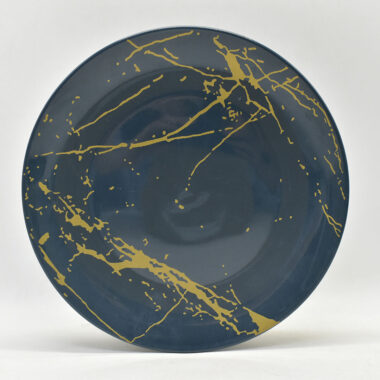 Black Matte Melamine Dinnerware Set – Irregular Plates & Bowls