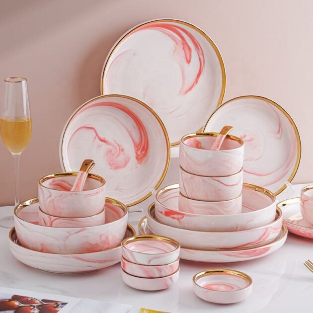 Porcelain Dinnerware Set for 6 People