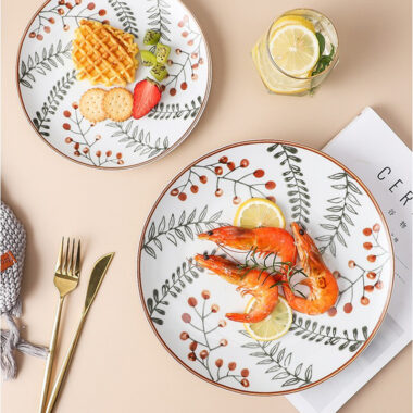 Bohemian Porcelain Ceramic Dinner Plates