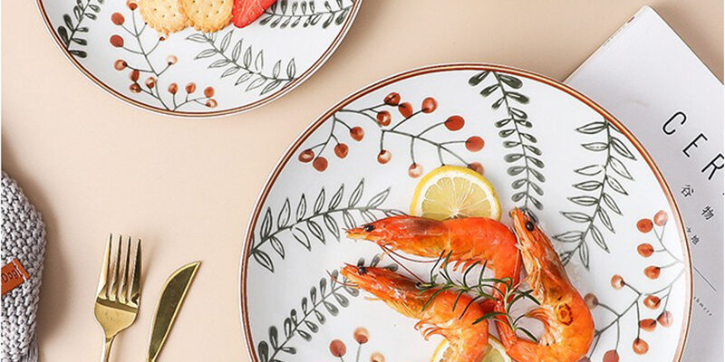 Bohemian Porcelain Ceramic Dinner Plates