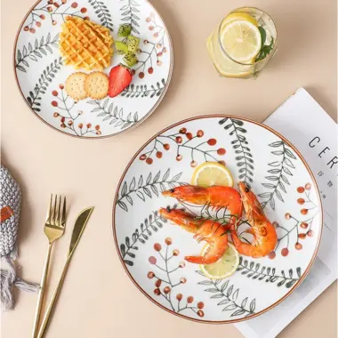 Bohemian Porcelain Ceramic Dinner Plates