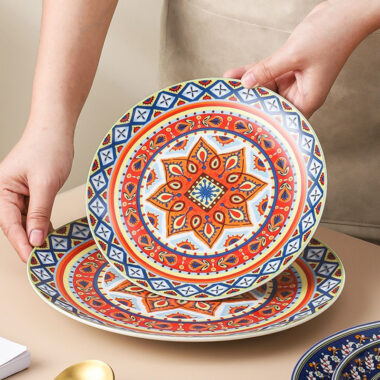Bohemian Porcelain Ceramic Dinner Plates