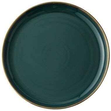 Porcelain Plate with Green Under Plate Decoration