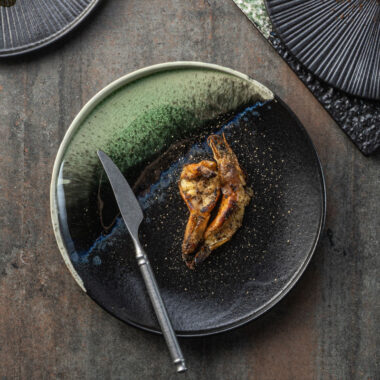 Black Green Ceramic Plates for Korean Food