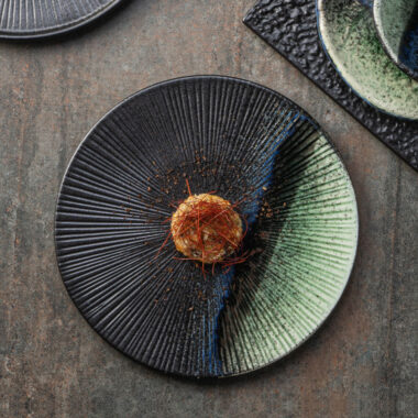 Black Green Ceramic Plates for Korean Food
