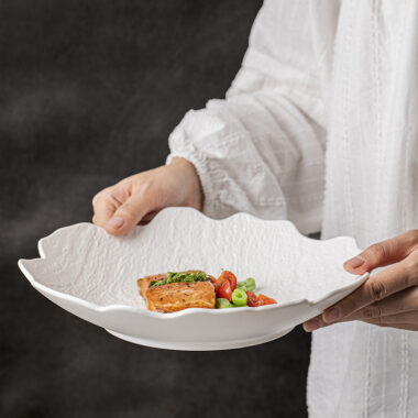 Gold Rim Ceramic Dinner Plates