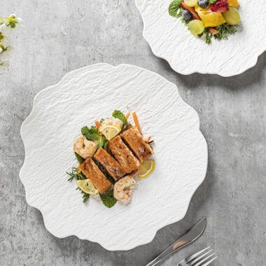 Gold Rim Ceramic Dinner Plates