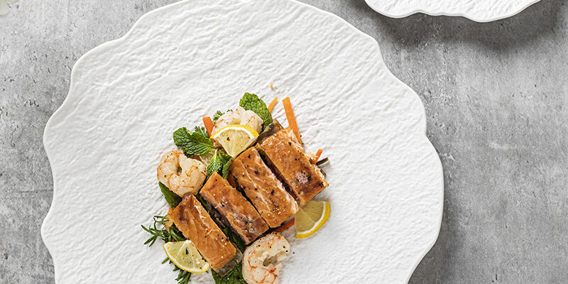 Gold Rim Ceramic Dinner Plates