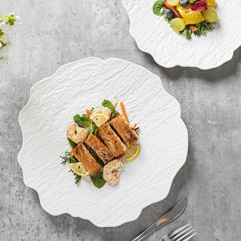 Gold Rim Ceramic Dinner Plates