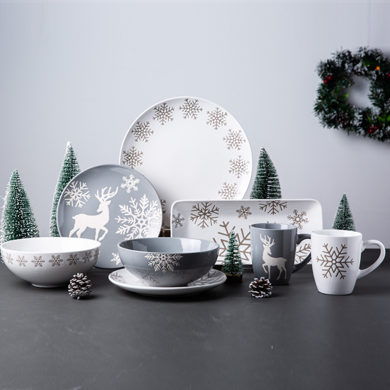 Snowflake Ceramic Dinnerware Set