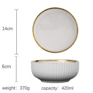 Porcelain Dinnerware Set with Gold Rim